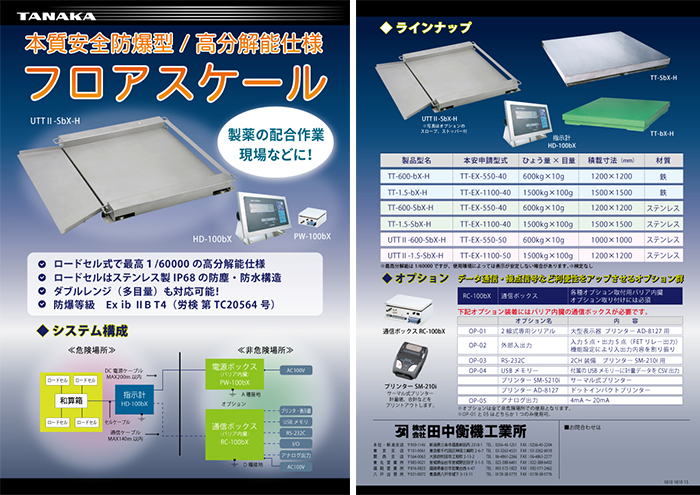 TANAKA 田中衡機 デジパレ 本質安全防爆仕様 DPS-1000sby （秤量